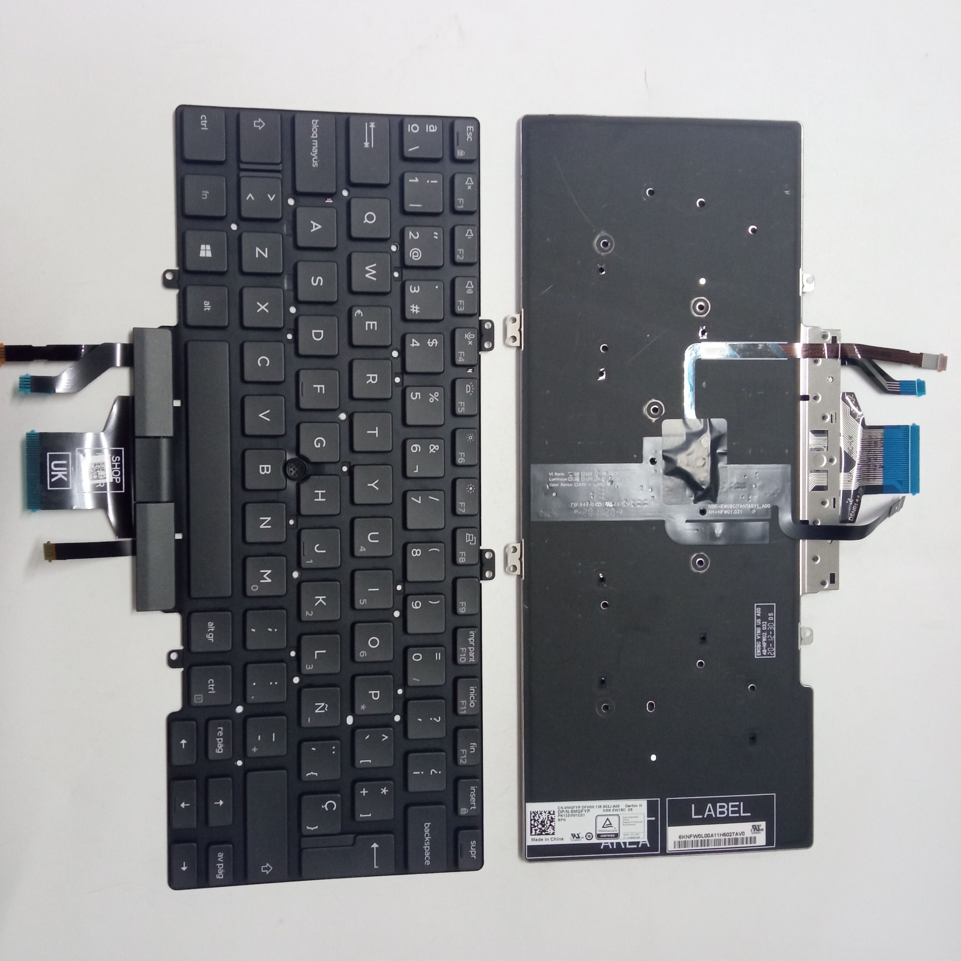 Picture of Laptop Spanish keyboard forNew Replacement Laptop Keyboard For DELL 5400/5410/5401/P98G/Latitude 5400 BLACK With Point Backlit Sp Layout